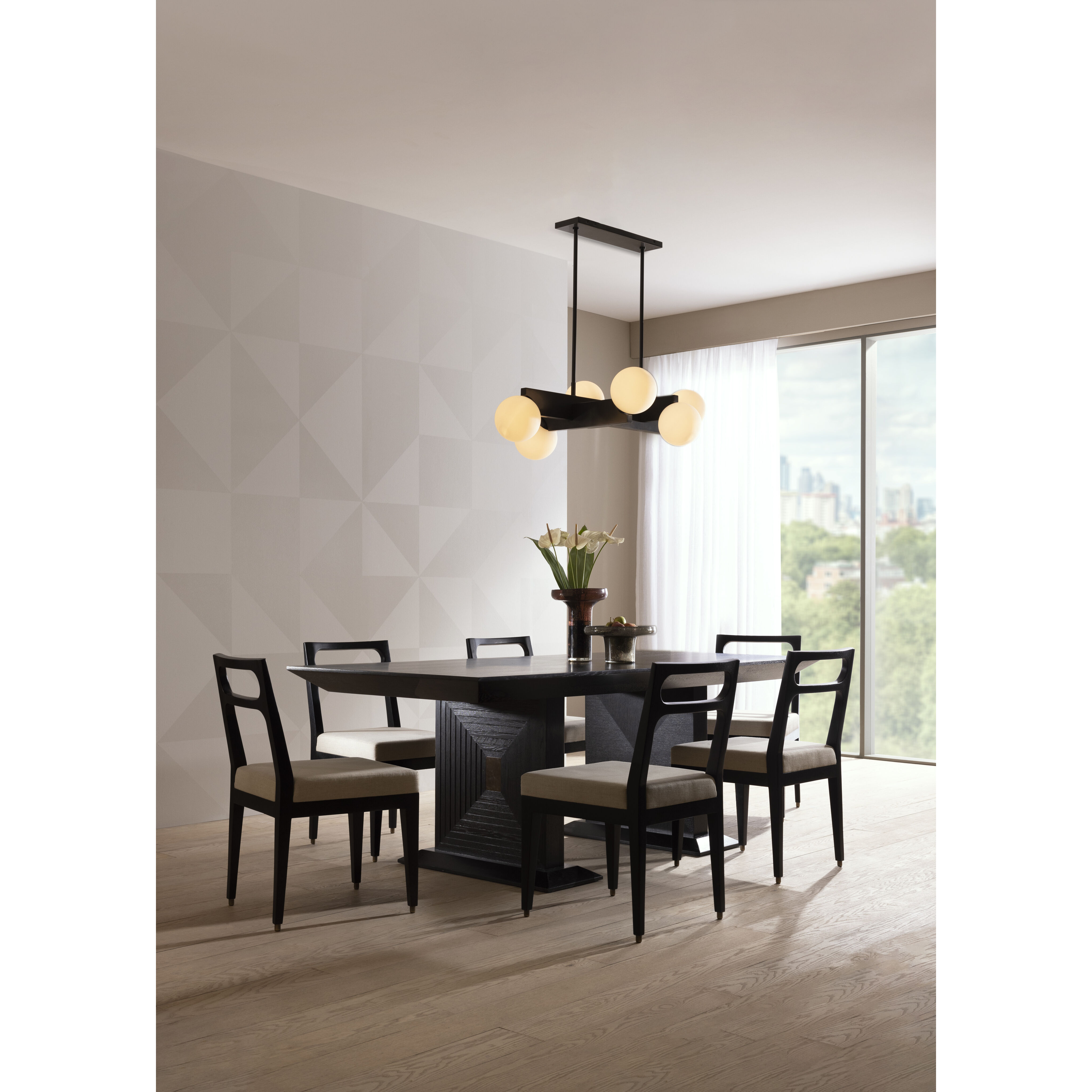 Tallow 6 Light 46 inch English Bronze Linear Chandelier Ceiling Light